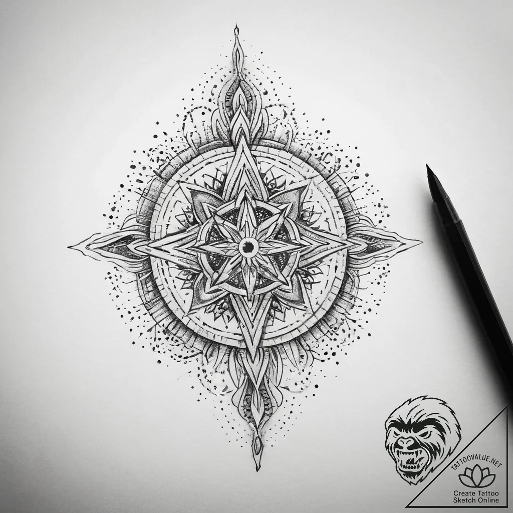 Tattoo sketch spiritual journey, artistic tat... - tattoo sketch (№1757838231_0, 14.09.2025 08:23) — tattoovalue.net