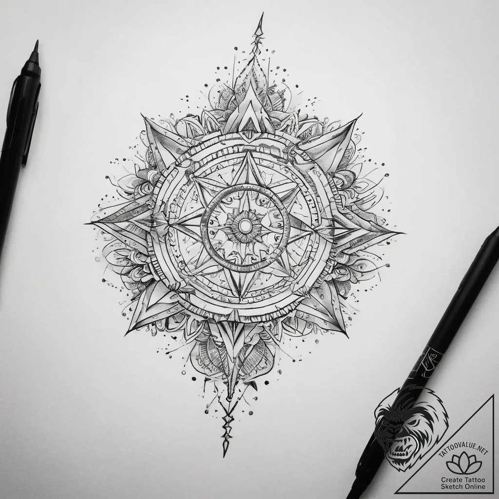 Tattoo sketch cosmic past, tattoo flash sheet... - tattoo sketch (№1757838624_0, 14.09.2025 08:30) — tattoovalue.net