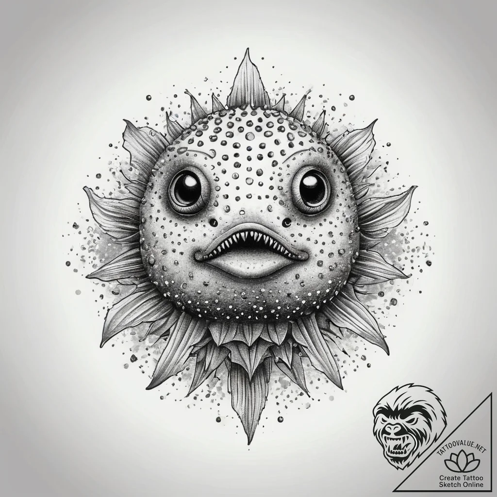 Tattoo sketch pufferfish, tattoo sketch desig... - tattoo sketch (№1757839021_0, 14.09.2025 08:37) — tattoovalue.net