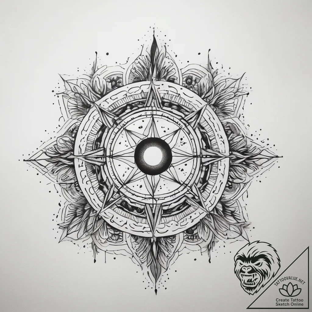 Tattoo sketch cosmic narrative, concept art f... - tattoo sketch (№1757840403_0, 14.09.2025 09:00) — tattoovalue.net