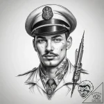 Tattoo sketch soldier with a needle, tattoo l… – tattoo sketch (№1757840799_0, 14.09.2025 09:06) — tattoovalue.net