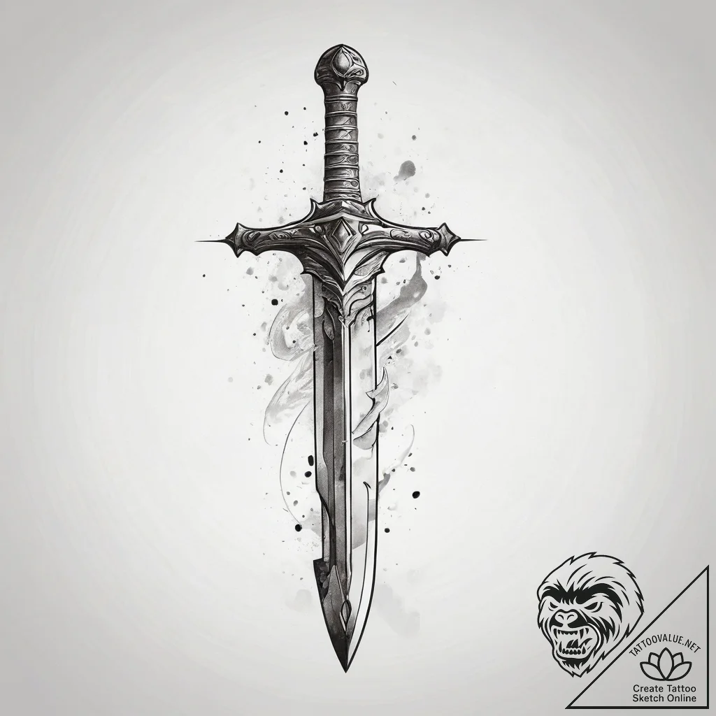 Tattoo sketch sword, artistic tattoo sketch,... - tattoo sketch (№1757840996_0, 14.09.2025 09:09) — tattoovalue.net