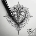 Tattoo sketch heart, tattoo line art, linewor… – tattoo sketch (№1757842762_0, 14.09.2025 09:39) — tattoovalue.net