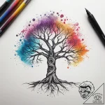 Tattoo sketch cosmic tree, concept art for ta… – tattoo sketch (№1757845522_0, 14.09.2025 10:25) — tattoovalue.net