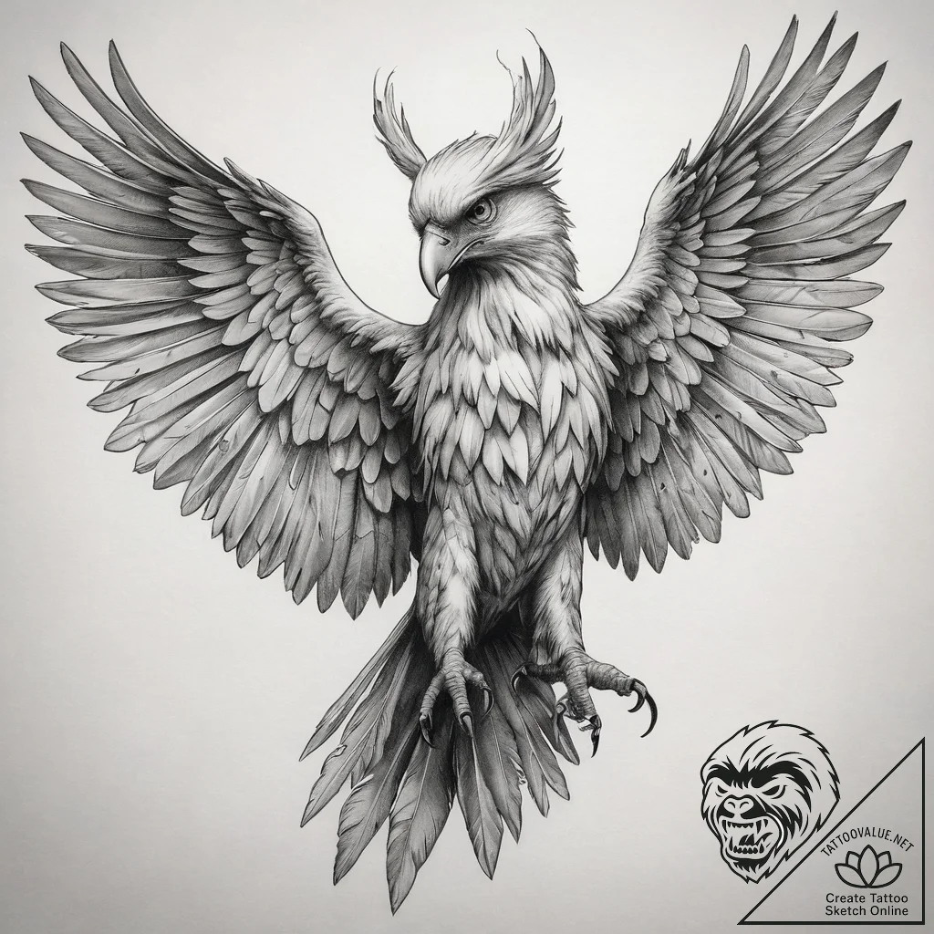 Tattoo sketch harpy, tattoo line art, clean l... - tattoo sketch (№1757845717_0, 14.09.2025 10:28) — tattoovalue.net