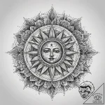 Tattoo sketch kolovrat (sun wheel) with a sun… – tattoo sketch (№1757846118_0, 14.09.2025 10:35) — tattoovalue.net
