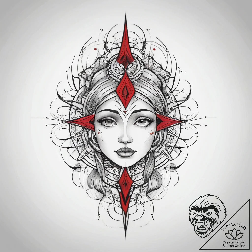Tattoo sketch cosmic spirit, tattoo drawing o... - tattoo sketch (№1757848411_0, 14.09.2025 11:13) — tattoovalue.net