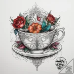 Tattoo sketch get out teacup, tattoo flash sh… – tattoo sketch (№1757849418_0, 14.09.2025 11:30) — tattoovalue.net