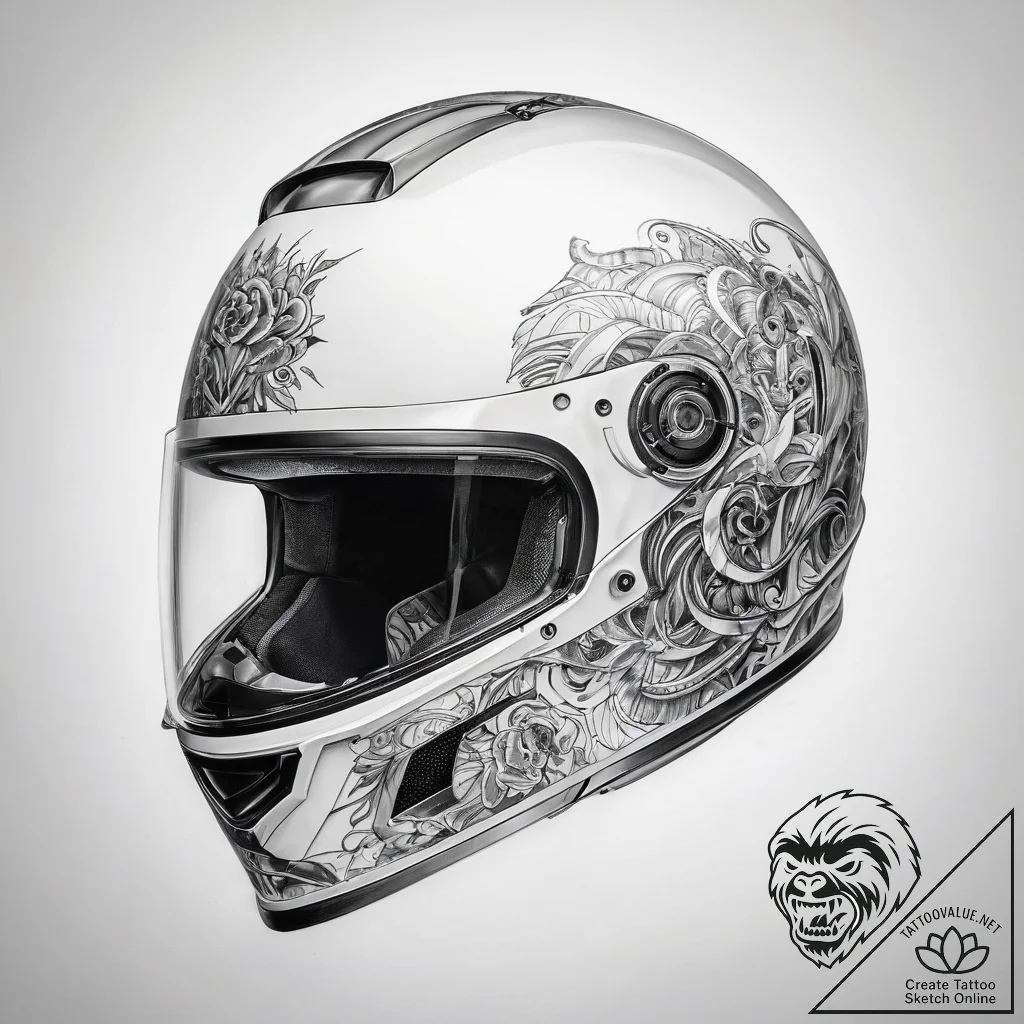 Tattoo sketch helmet - tattoo sketch (№1757849610_0, 14.09.2025 11:33) — tattoovalue.net
