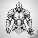Tattoo sketch warforged armor – tattoo sketch (№1757850585_0, 14.09.2025 11:49) — tattoovalue.net
