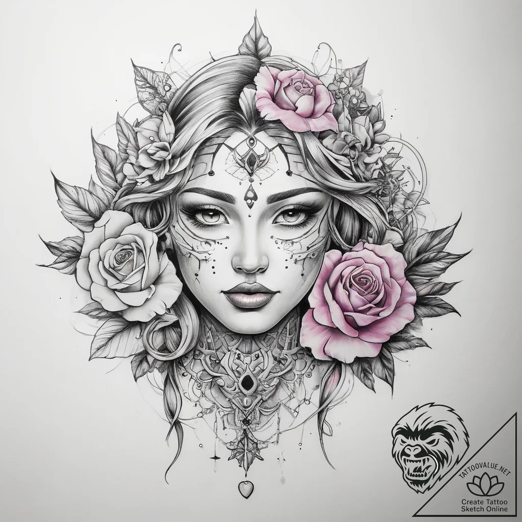 Tattoo sketch pink - tattoo sketch (№1757851569_0, 14.09.2025 12:06) — tattoovalue.net