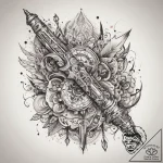 Tattoo sketch weapon, tattoo flash sheet desi… – tattoo sketch (№1757851771_0, 14.09.2025 12:09) — tattoovalue.net
