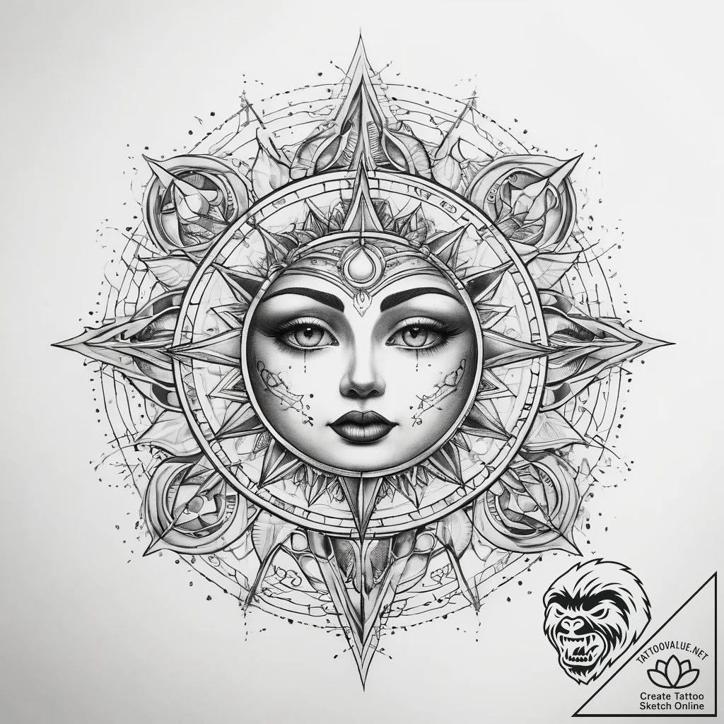 Tattoo sketch cosmic life - tattoo sketch (№1757852355_0, 14.09.2025 12:19) — tattoovalue.net