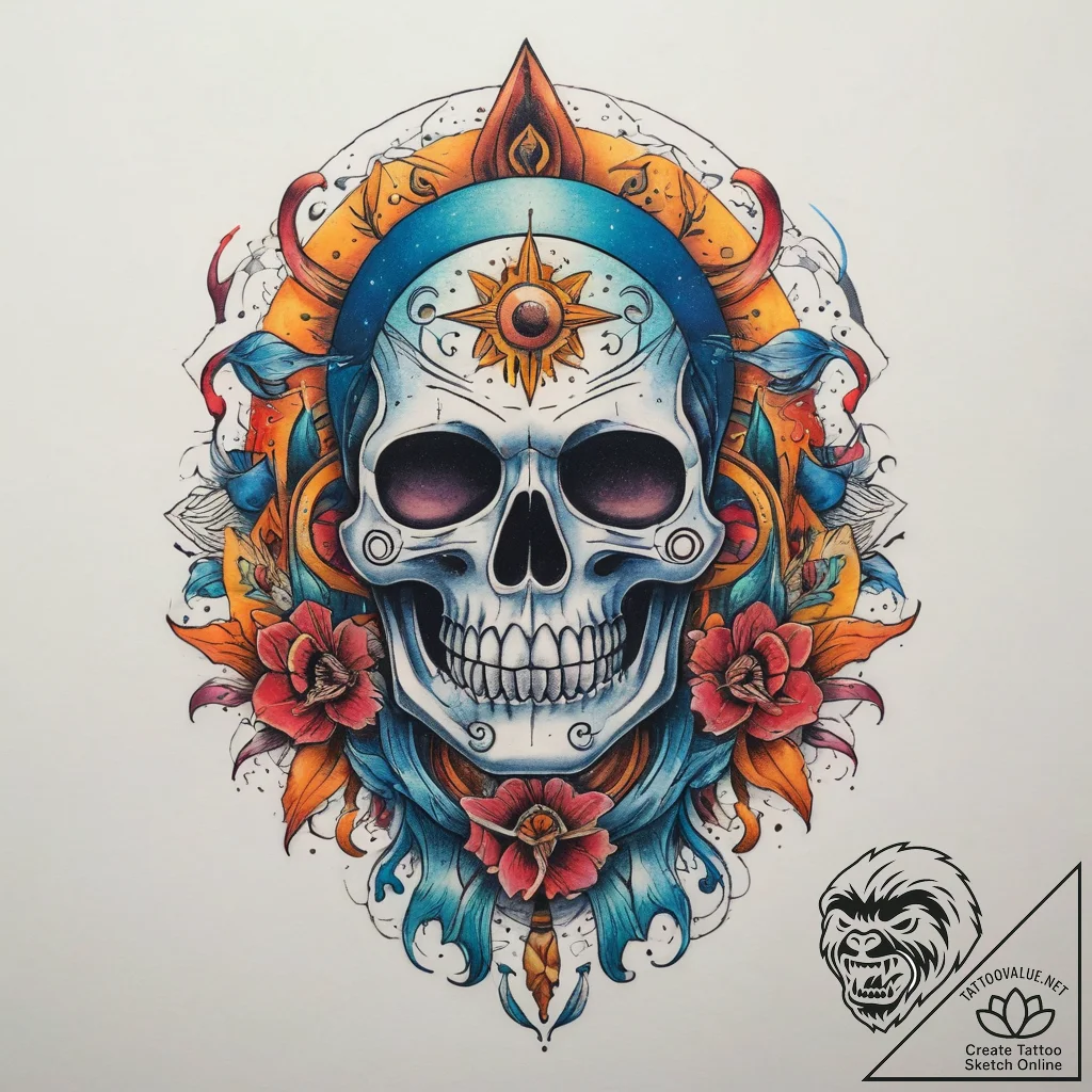 Tattoo sketch cosmic ghost, tattoo drawing ou... - tattoo sketch (№1757855694_0, 14.09.2025 13:14) — tattoovalue.net
