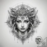 Tattoo sketch mystical representation – tattoo sketch (№1757856093_0, 14.09.2025 13:21) — tattoovalue.net