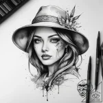 Tattoo sketch vasilisa the beautiful with a h… – tattoo sketch (№1757857070_0, 14.09.2025 13:37) — tattoovalue.net