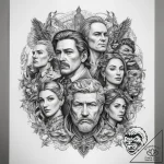 Historical figures & icons – tattoo sketch (№1757859222_0, 14.09.2025 14:13) — tattoovalue.net