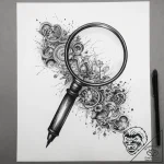 Tattoo sketch detective magnifying glass and… – tattoo sketch (№1757859809_0, 14.09.2025 14:23) — tattoovalue.net