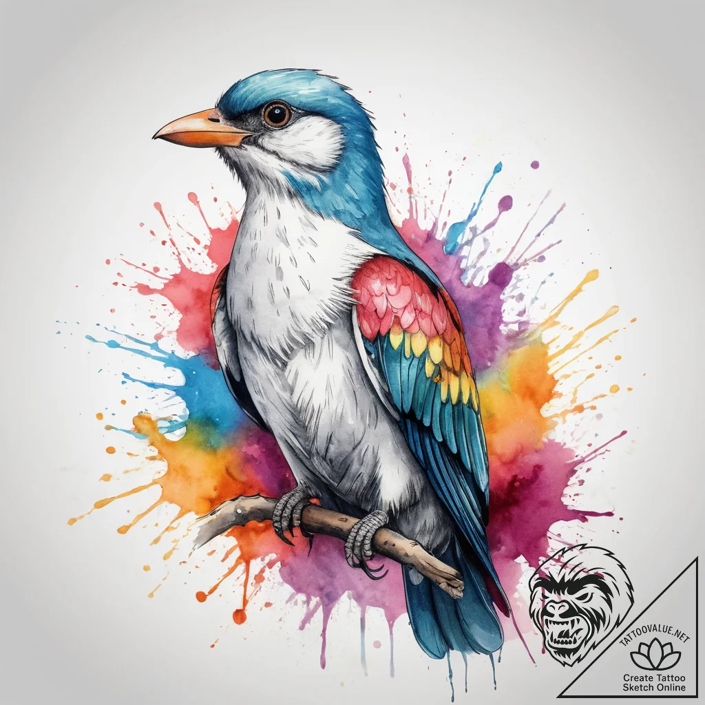 Tattoo sketch scarf with a bird, tattoo line... - tattoo sketch (№1757860005_0, 14.09.2025 14:26) — tattoovalue.net