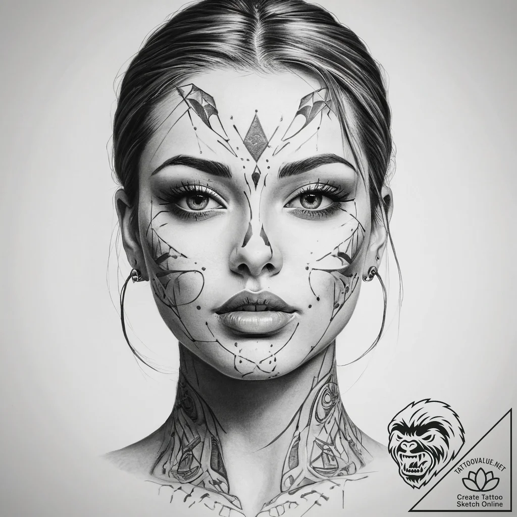 Tattoo sketch face - tattoo sketch (№1757862370_0, 14.09.2025 15:06) — tattoovalue.net