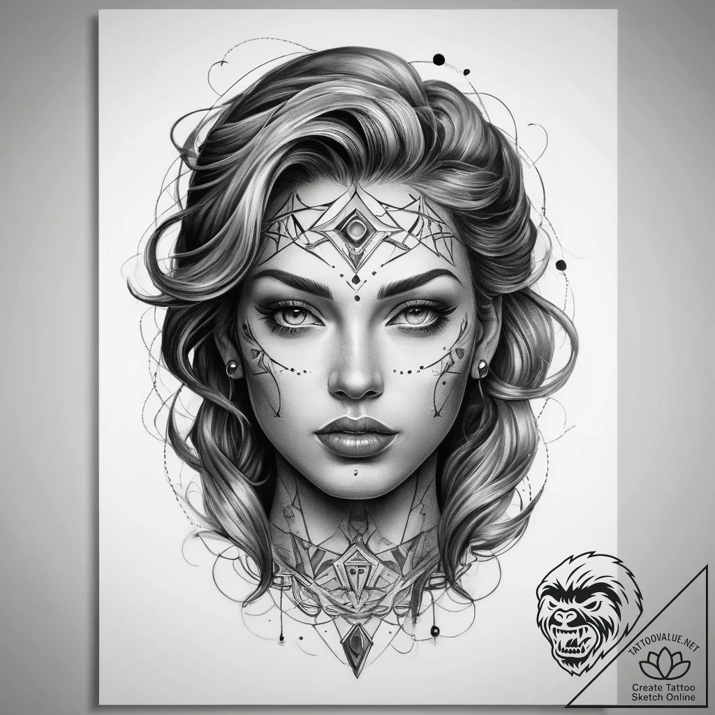 Tattoo sketch cosmic self, tattoo drawing out... - tattoo sketch (№1757863956_0, 14.09.2025 15:32) — tattoovalue.net