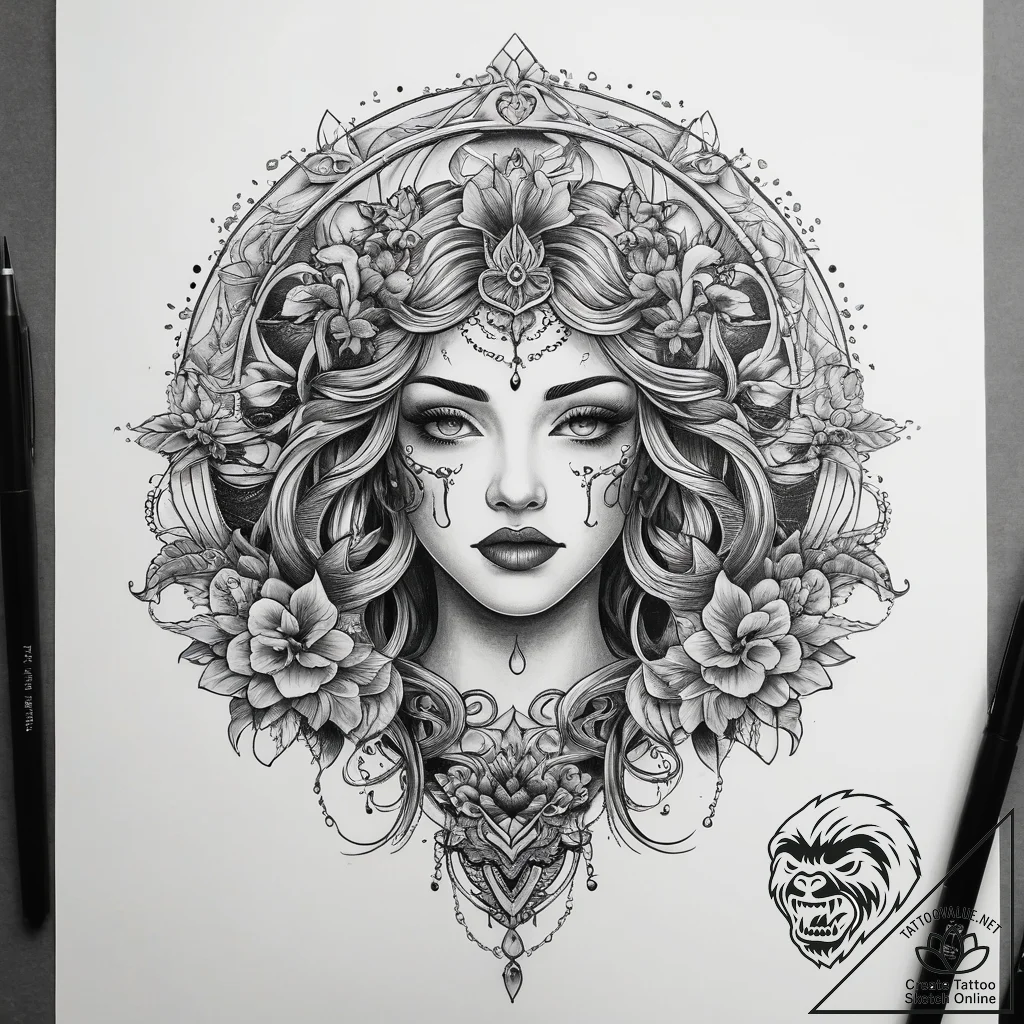 Tattoo sketch scrapbooking a sticker, concept... - tattoo sketch (№1757865356_0, 14.09.2025 15:55) — tattoovalue.net