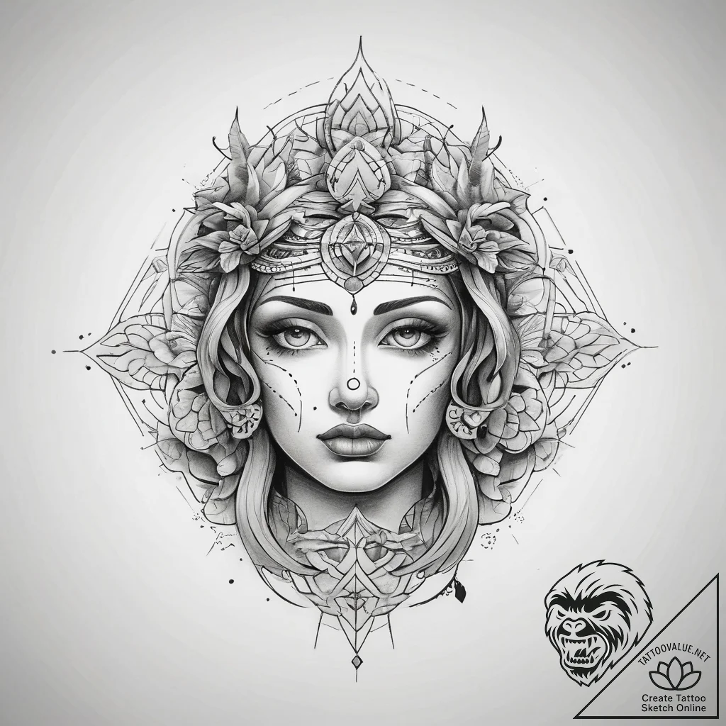 Tattoo sketch divine origin, tattoo drawing o... - tattoo sketch (№1757865748_0, 14.09.2025 16:02) — tattoovalue.net