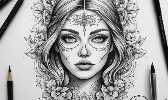 Tattoo sketch painting paintbrush and palette... - tattoo sketch (№1757866137_0, 14.09.2025 16:08) — tattoovalue.net