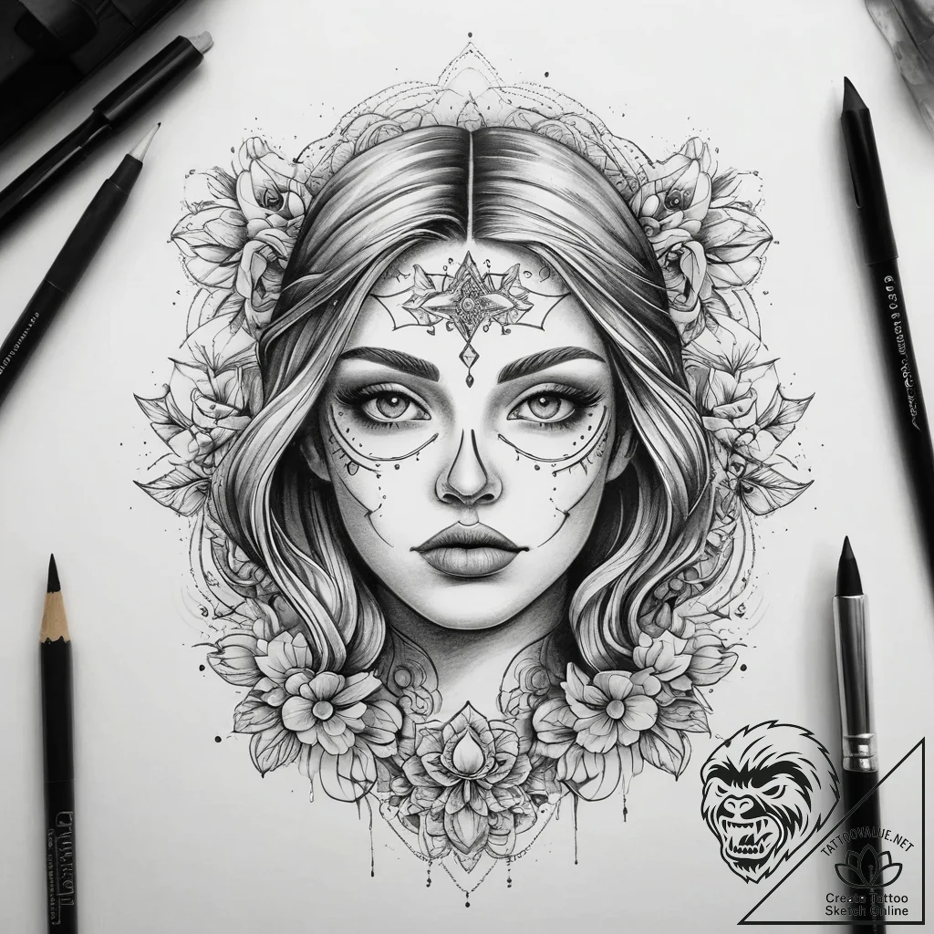 Tattoo sketch painting paintbrush and palette... - tattoo sketch (№1757866137_0, 14.09.2025 16:08) — tattoovalue.net