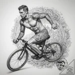Tattoo sketch triathlon person running, swimm… – tattoo sketch (№1757866331_0, 14.09.2025 16:12) — tattoovalue.net