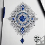 Tattoo sketch sapphire – tattoo sketch (№1757866914_0, 14.09.2025 16:21) — tattoovalue.net