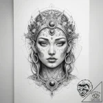 Tattoo sketch cosmic person – tattoo sketch (№1757867905_0, 14.09.2025 16:38) — tattoovalue.net