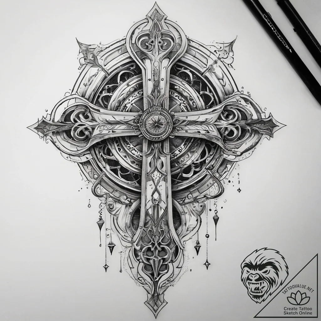 Tattoo sketch cosmic dimension, concept art f... - tattoo sketch (№1757868306_0, 14.09.2025 16:45) — tattoovalue.net