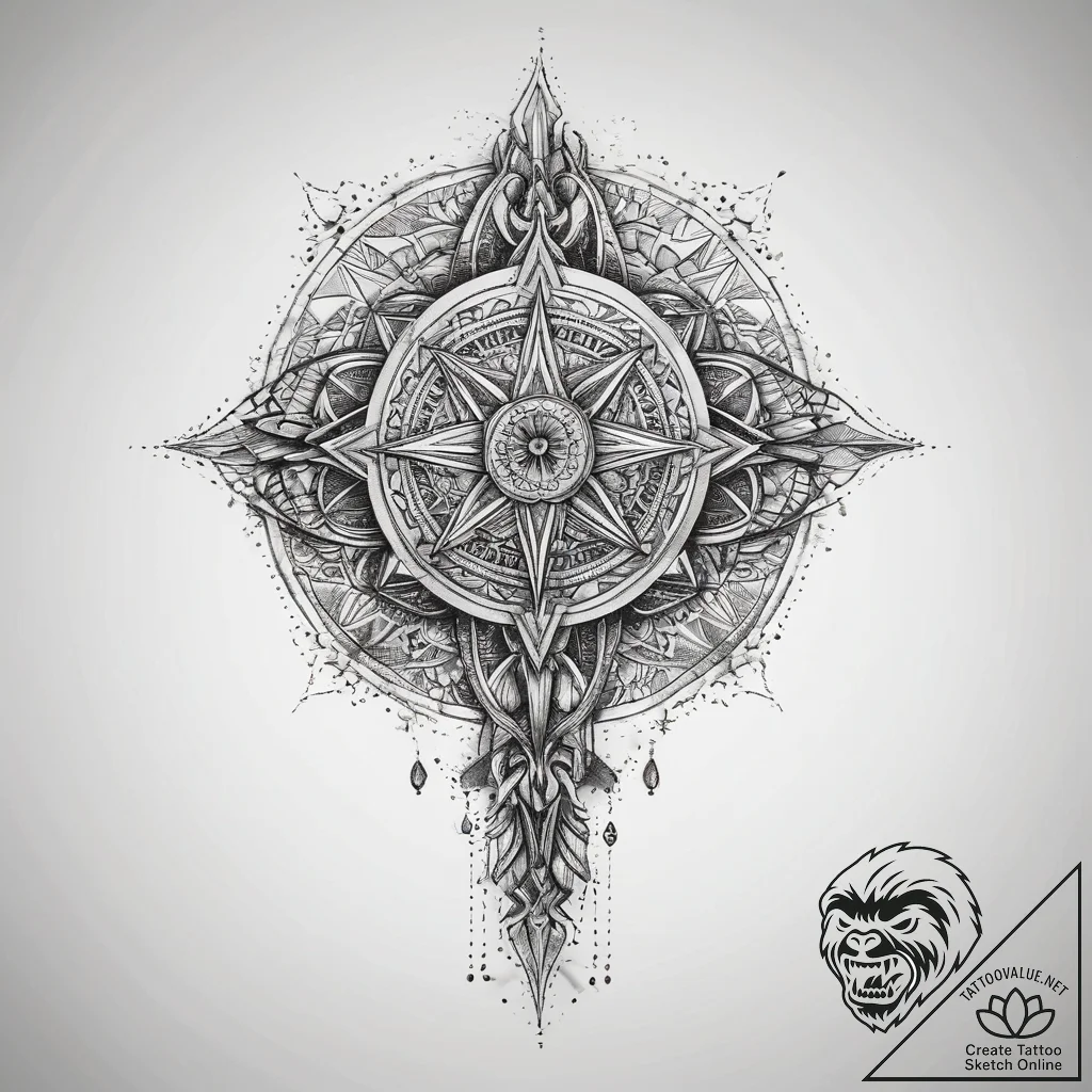 Tattoo sketch абстрактный кинжал, concept art... - tattoo sketch (№1757868500_0, 14.09.2025 16:48) — tattoovalue.net