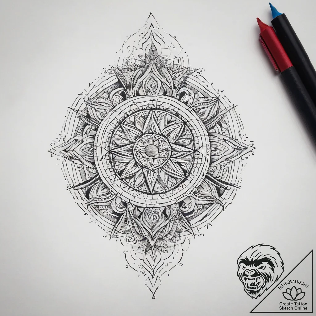 Tattoo sketch oasis, concept art for tattoo,... - tattoo sketch (№1757869696_0, 14.09.2025 17:08) — tattoovalue.net