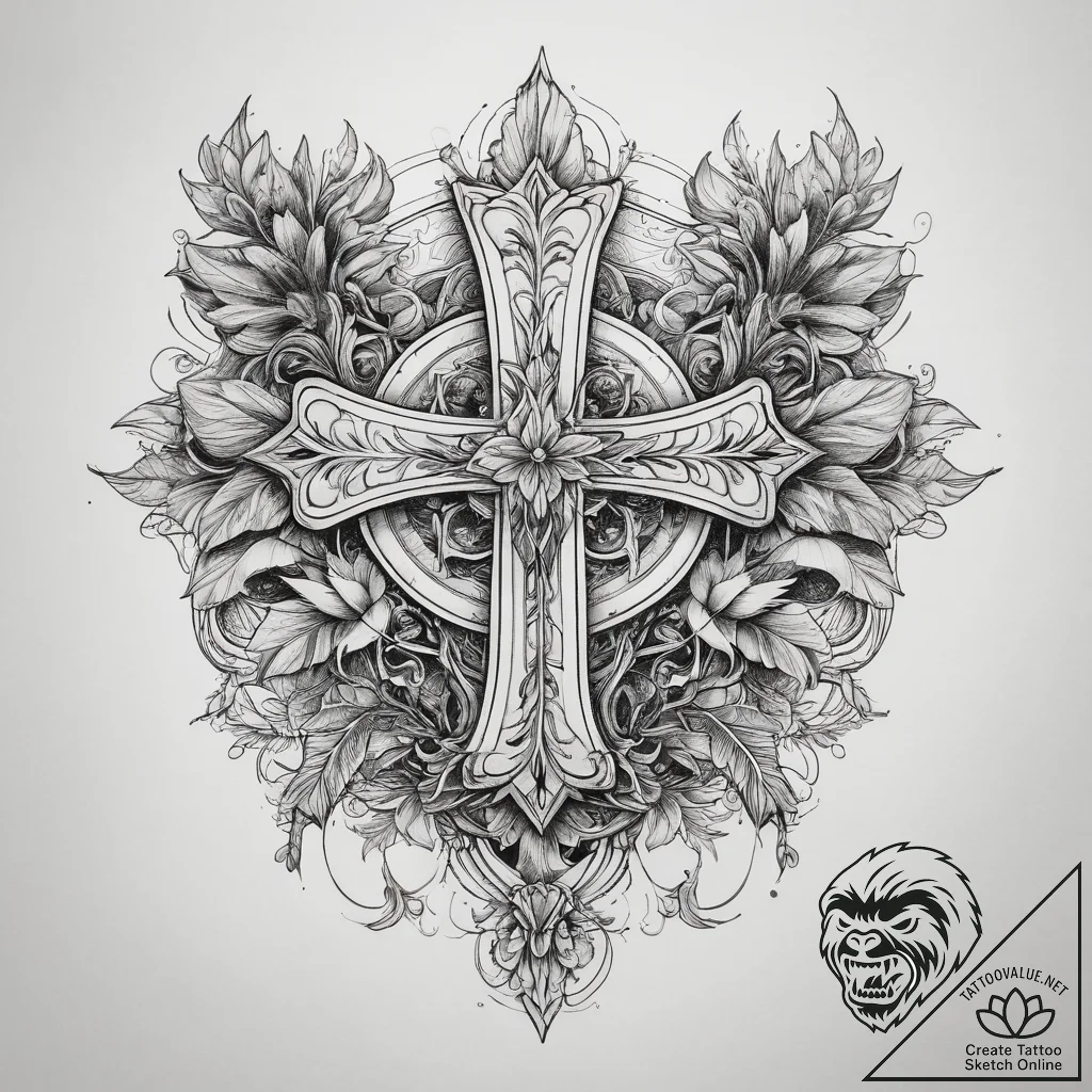Tattoo sketch a symbolic plant, tattoo drawin... - tattoo sketch (№1757870870_0, 14.09.2025 17:27) — tattoovalue.net