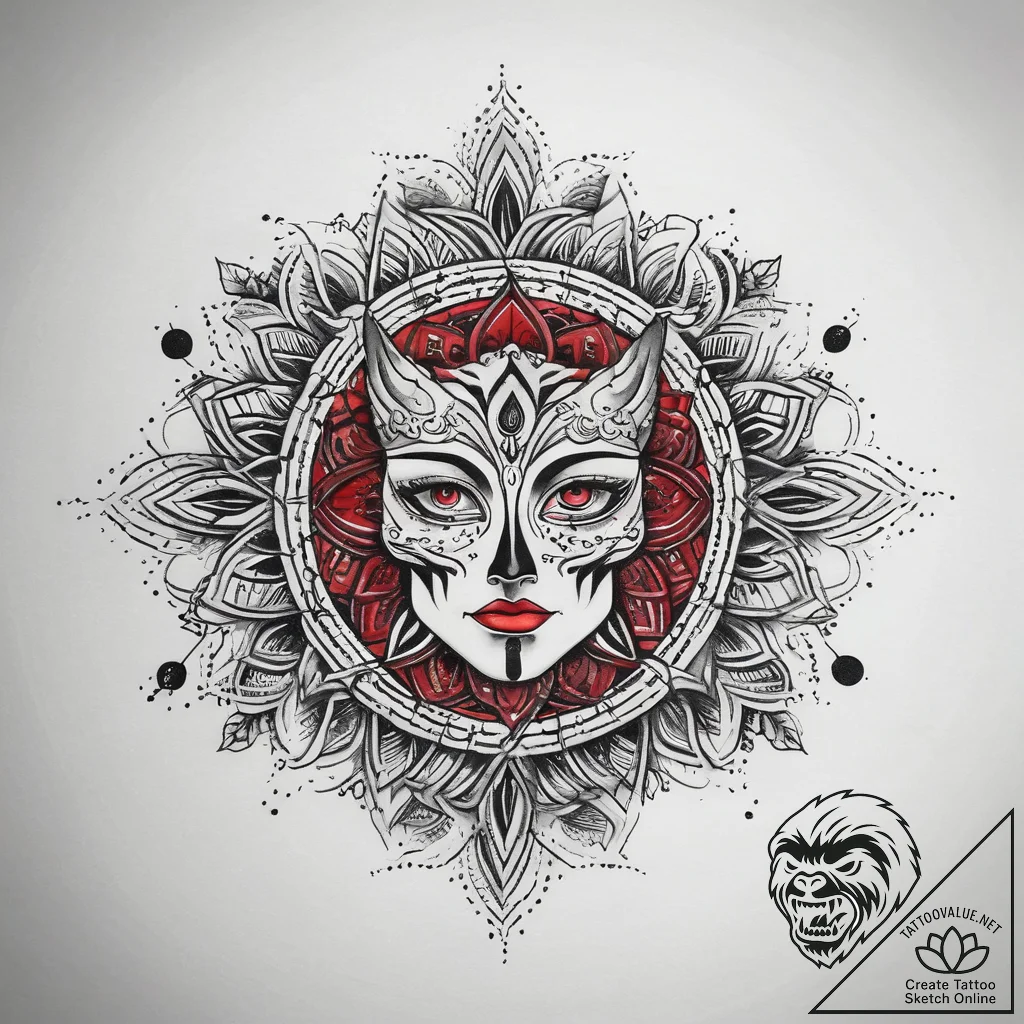 Tattoo sketch palette with a design, ink illu... - tattoo sketch (№1757871071_0, 14.09.2025 17:31) — tattoovalue.net