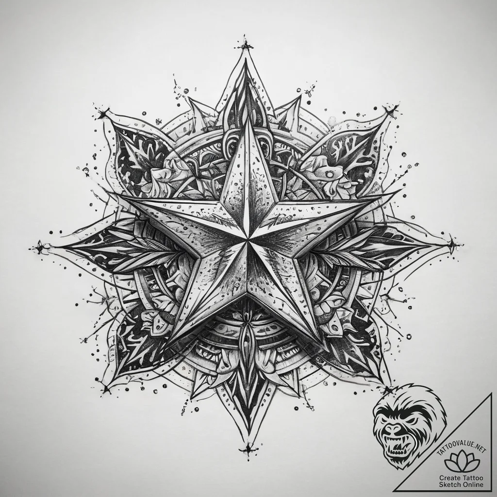 Tattoo sketch stars tattoo, tattoo flash shee... - tattoo sketch (№1757872049_0, 14.09.2025 17:47) — tattoovalue.net