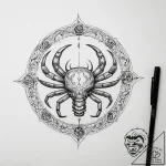 Tattoo sketch cancer zodiac symbol – tattoo sketch (№1757873443_0, 14.09.2025 18:10) — tattoovalue.net