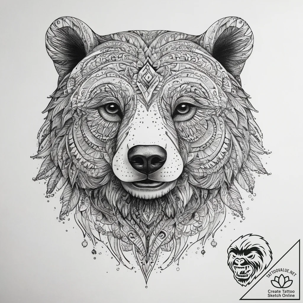 Tattoo sketch bear, tattoo drawing outline, d... - tattoo sketch (№1757873834_0, 14.09.2025 18:17) — tattoovalue.net