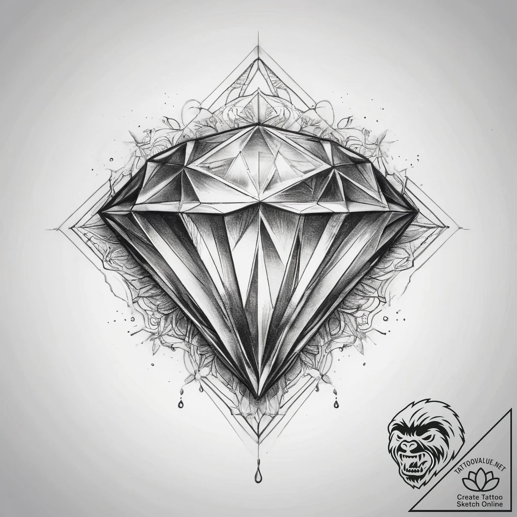 Tattoo sketch diamond - tattoo sketch (№1757874223_0, 14.09.2025 18:23) — tattoovalue.net