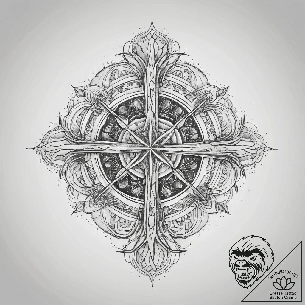 Tattoo sketch divine representation, tattoo l... - tattoo sketch (№1757875594_0, 14.09.2025 18:46) — tattoovalue.net