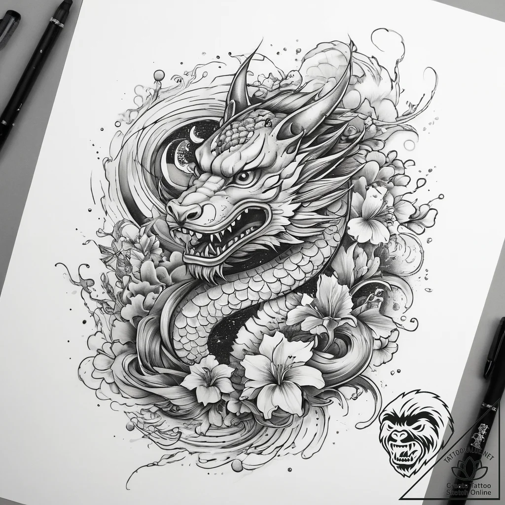 Tattoo sketch space exploration with a rocket... - tattoo sketch (№1757876370_0, 14.09.2025 18:59) — tattoovalue.net