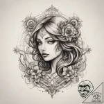 Tattoo sketch cosmic narrative, artistic tatt… – tattoo sketch (№1757876952_0, 14.09.2025 19:09) — tattoovalue.net