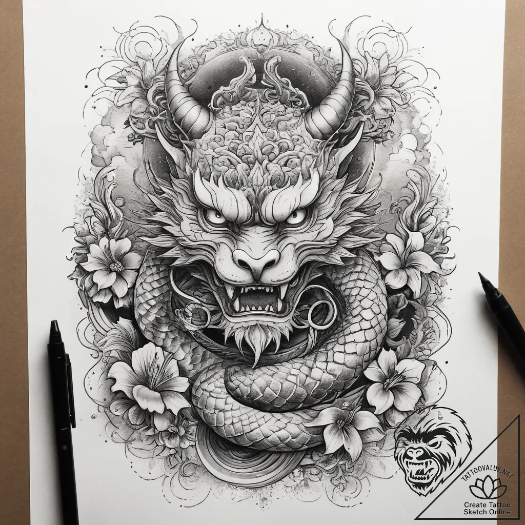 Tattoo sketch mystical narrative, tattoo flas... - tattoo sketch (№1757878114_0, 14.09.2025 19:28) — tattoovalue.net