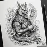 Tattoo sketch soldier with a map, tattoo line… – tattoo sketch (№1757878503_0, 14.09.2025 19:35) — tattoovalue.net