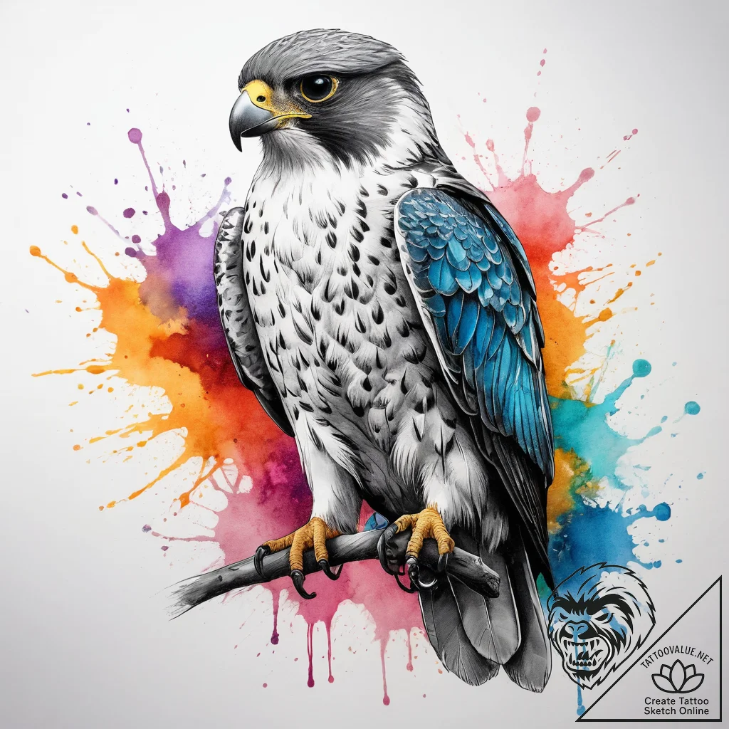 Tattoo sketch сокол, ink illustration for tat... - tattoo sketch (№1757878698_0, 14.09.2025 19:38) — tattoovalue.net