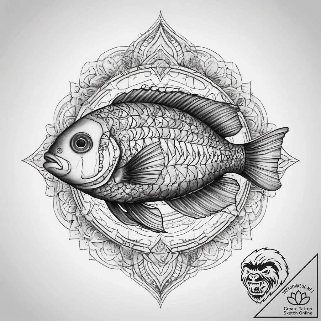 Tattoo sketch jewel cichlid, tattoo sketch de... - tattoo sketch (№1757880068_0, 14.09.2025 20:01) — tattoovalue.net