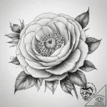 Tattoo sketch ranunculus flower – tattoo sketch (№1757880662_0, 14.09.2025 20:11) — tattoovalue.net