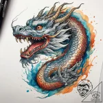 Tattoo sketch chinese dragon from a historica… – tattoo sketch (№1757880868_0, 14.09.2025 20:14) — tattoovalue.net